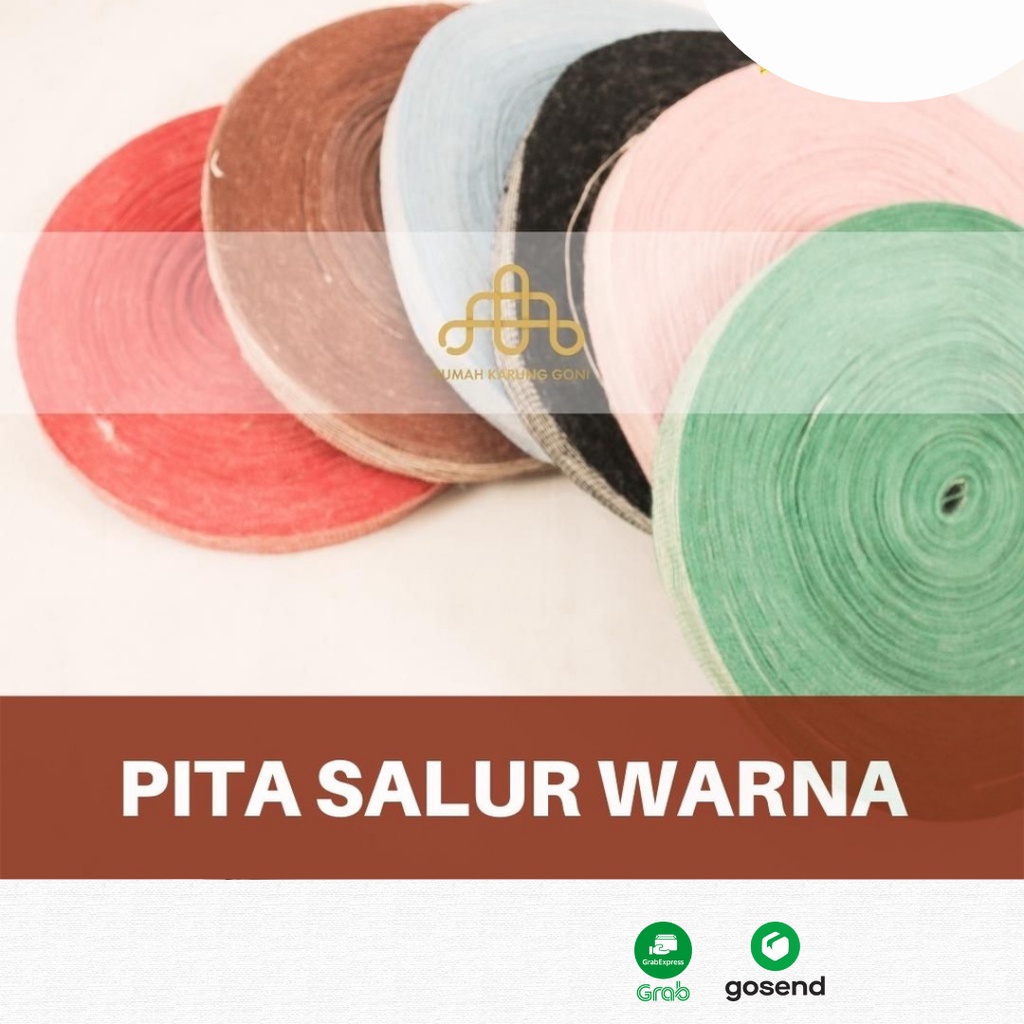 Pita Goni Salur Warna 2.5 cm - Pita Imlek Hampers - Pita Kado - Tali Pita Kain - Pita Souvenir Rumah Karung Goni