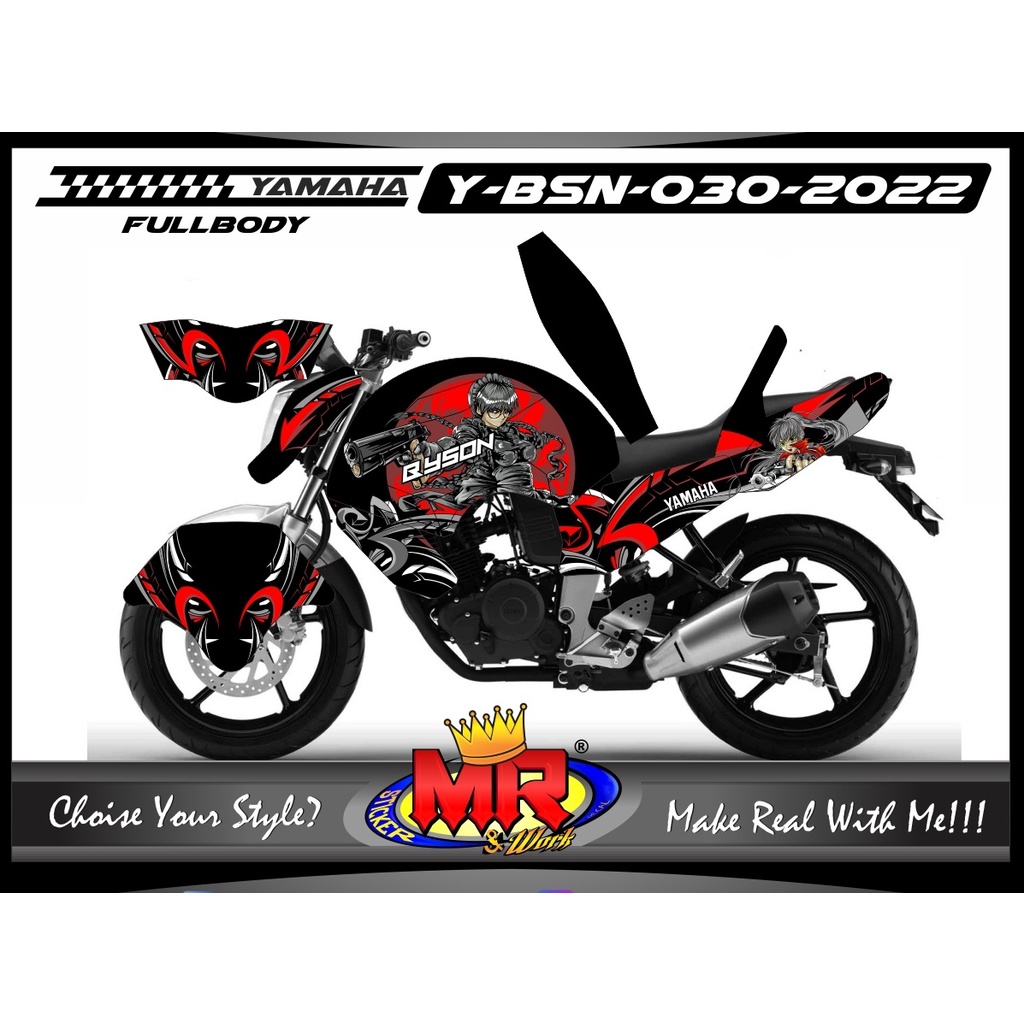 Jual Variasi FullBody Decal Stiker Motor Yamaha Byson Custom Desain