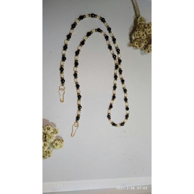 Strap Mask / Tali Masker Korea Gold Black , Handmade