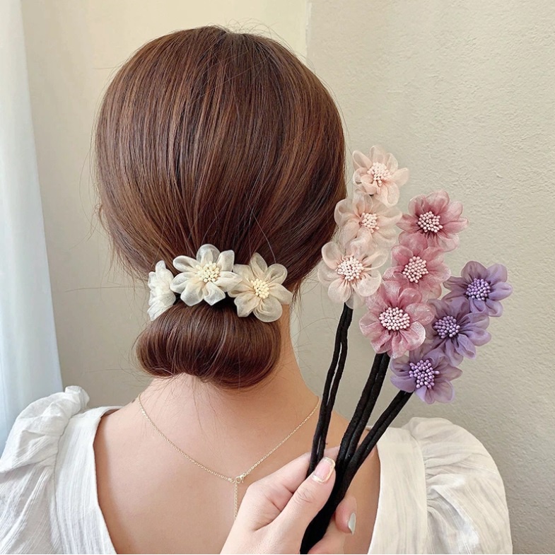 Ikat Jepitan Rambut Alat Sanggul Hair Bun Tie Kawat Jepit Korea Fashion Klip Aksesoris Cewek Wanita Jepang