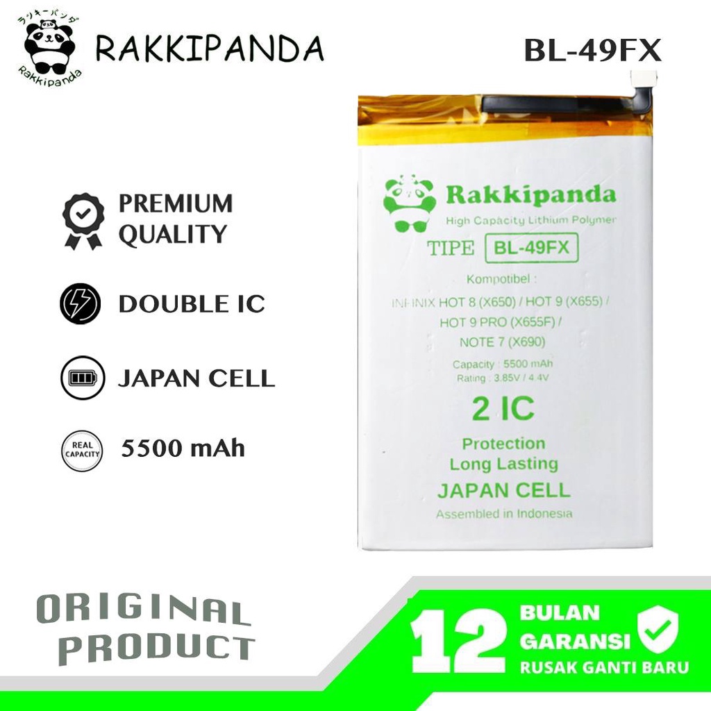 R/K- RakkiPanda - BL-49FX BL49FX Hot 8 X650 / Hot 9 X655 / Hot 9 Pro X655F / Note 7 X690 / Smart 5 X657 Batre Batrai Baterai