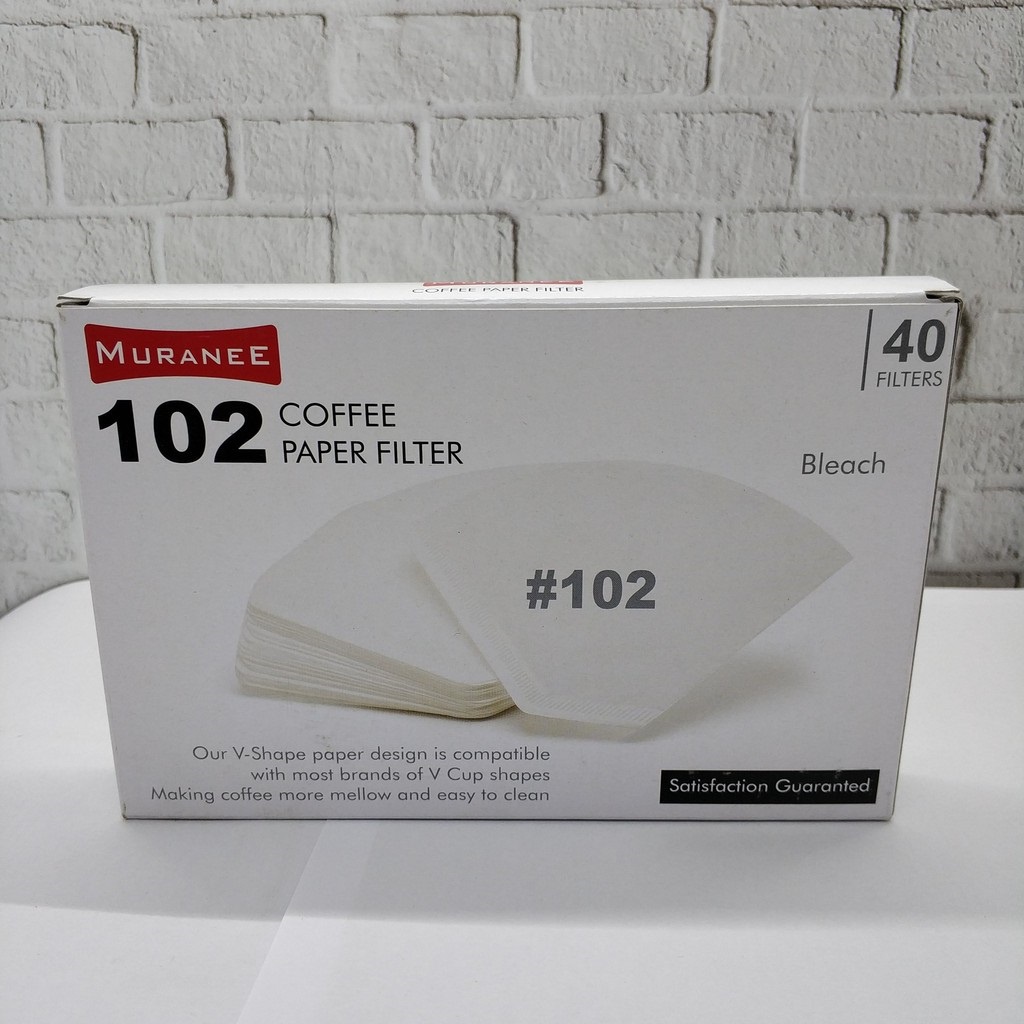 Muranee Paper Filter 102 Saringan Kopi Flat Bottom Coffee Kertas Filter Bleach SH818672 / Coffee Kertas Filter Unbleach SH818673 / Kertas Penyaring Coffee Kertas Kopi Yang Berwarna Putih Coklat Cerah Dan Elegan Penyaring Kopi 02 40Pcs