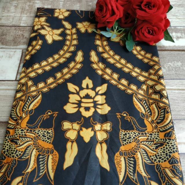 bahan batik motif burung cendrawasih Kuning Terbaru