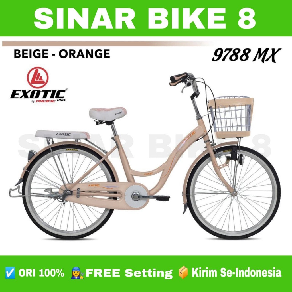 Sepeda Mini Keranjang Dewasa Perempuan Ukuran 20 dan 24 Inch EXOTIC ET 9788 MX