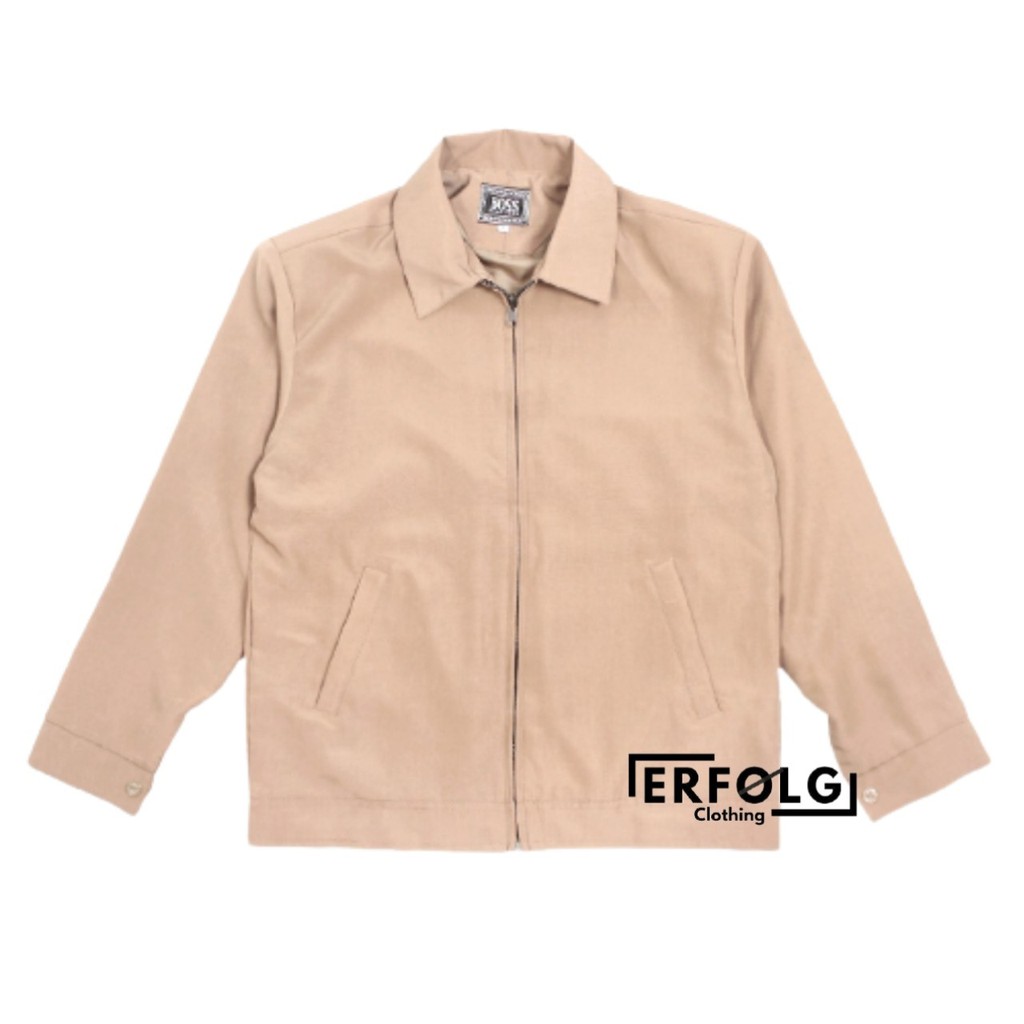 Jasket Seragam Kantor Jaket Formal Santai Semijas Sby Kantor Kerah Polos Warna Cream Slimfit Twis