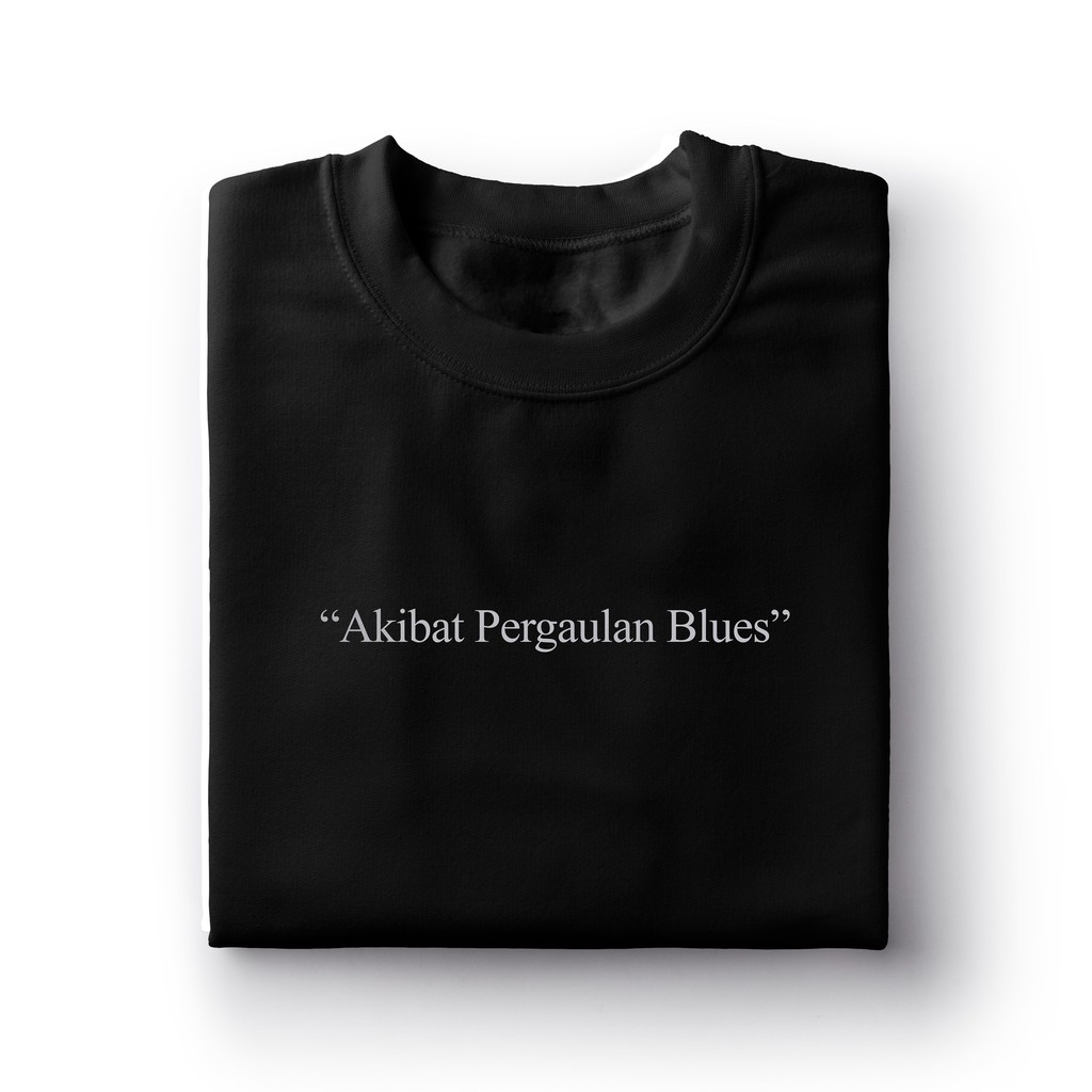 kaos pria Pergaulan Blues Hitam
