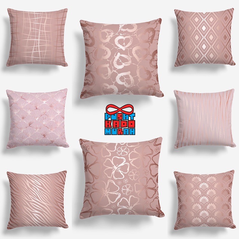 Bantal Sofa Print Abstrak Champange Rose Gold 40x40 cm - Pusat Kado Murah