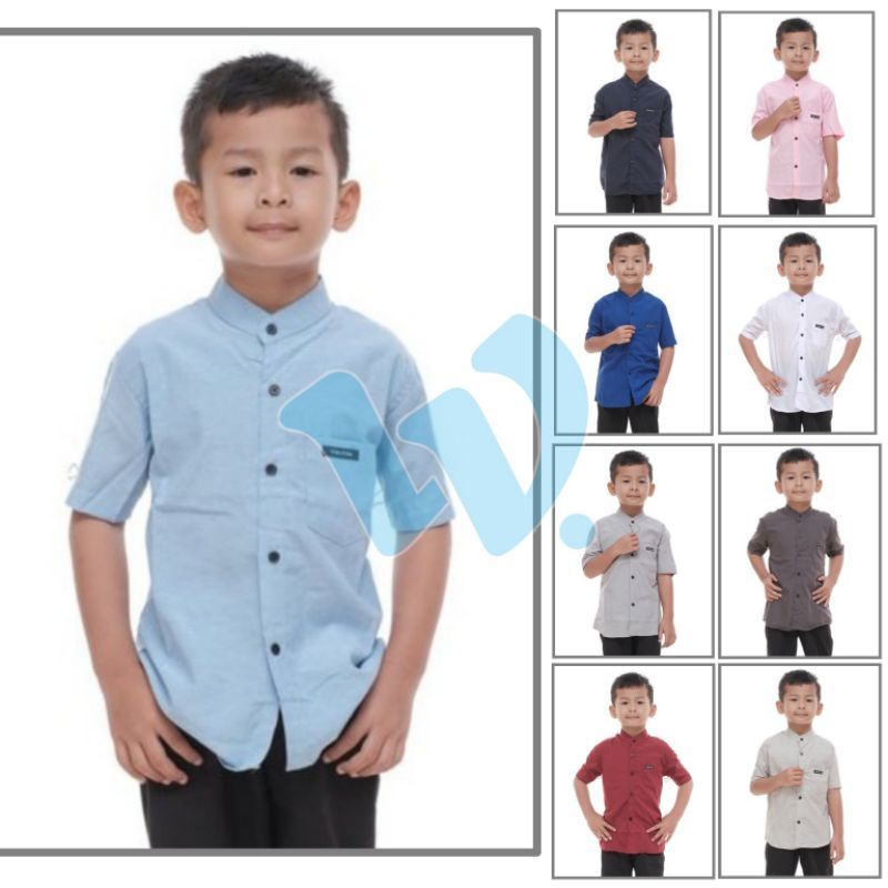 kemeja anak laki-laki kemeja distro umur 1-10 tahun Bahan mat cutton warna maron-3