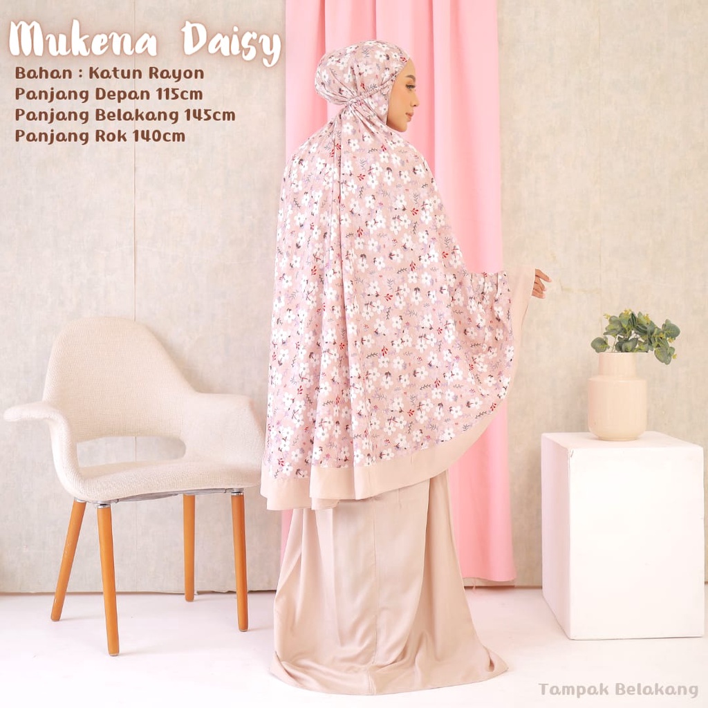 NEW - Mukena Cantik/Mukena Dewasa_Mukena Daisy_Bahan Katun Rayon Premium_Mukena Travel Nyaman dipakai