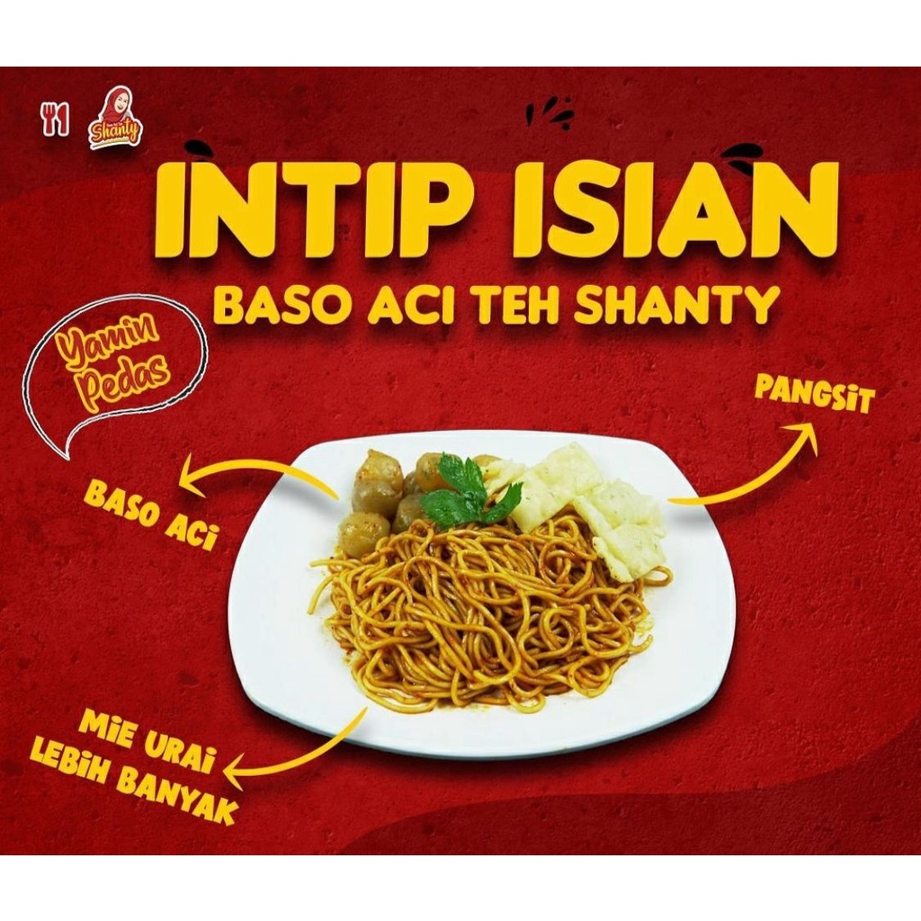 Baso Aci Mie Yamin Pedas Teh Shanty Lengkap Dengan Pangsit Goreng 250gr