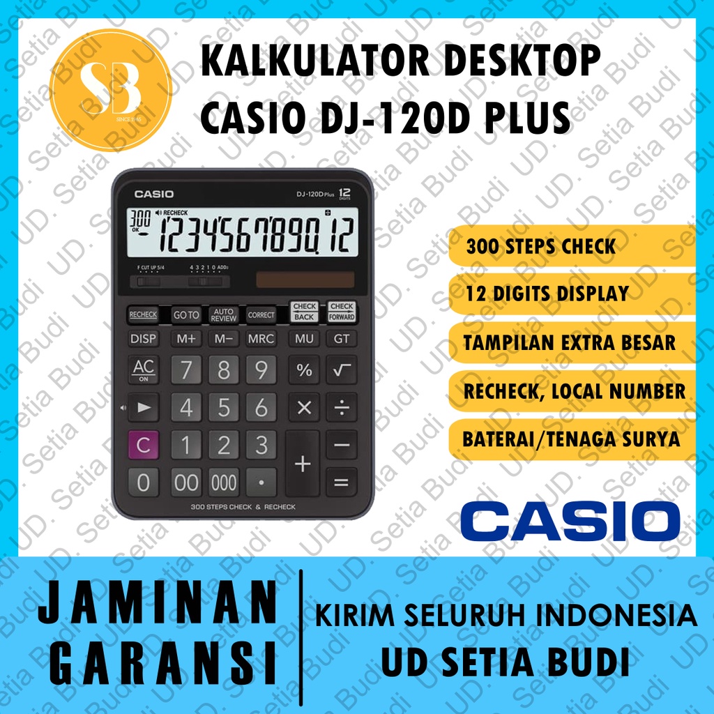 Kalkulator Desktop Casio DJ-120D Plus Baru dan Asli