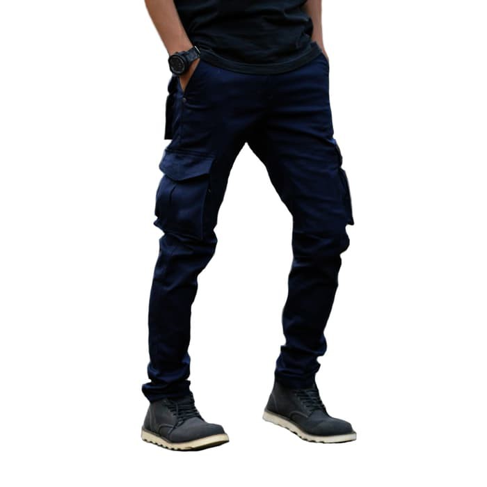 CELANA CHINO PENDEK SANTAI STRETCH COWO PRIA  CELANA CARGO NAVY | PDL | KARGO | CHINO | GUNUN