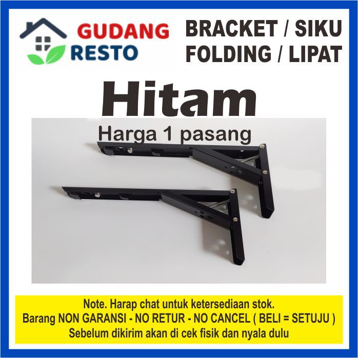 SIKU LIPAT 1 SET / PASANG MINIMALIS / BRACKET FOLDING BRAKET 8 10 12 14 INCH / 20 25 30 35 CM RAK GANTUNG / MEJA DINDING KOMPUTER