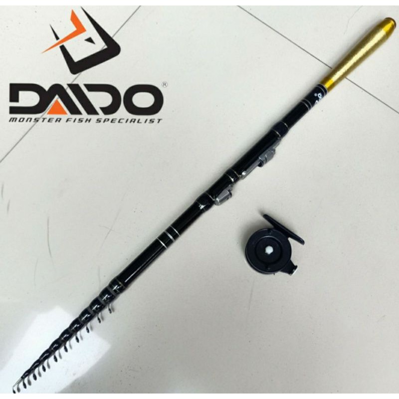 Tersedia joran tegek custom carbon 360 + reel - 450 original