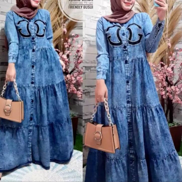 11.11 BRAND  GAMIS WANITA TERBARU 2020 JEANS SETREATCH/GAMIS LEVIS JUMBO/FIONORYSHOOP/GAMIS LEVIS WA