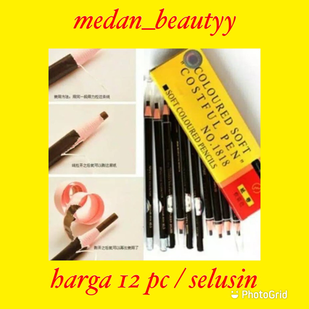 harga lusinan ( 12 pc ) celak tarik benang - hengsi celak tarik benang - pensil alis tarik benang