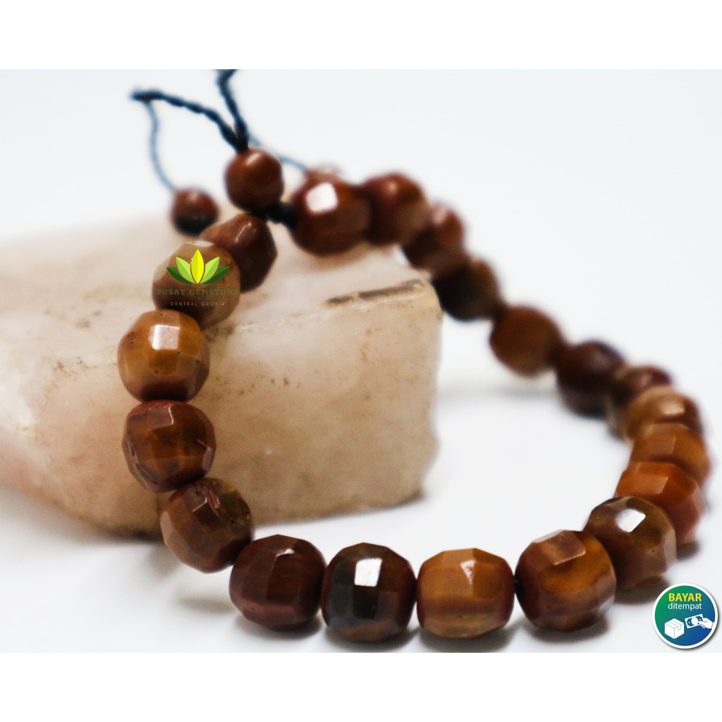 Gelang Kokka Kaukah 8 mm Model Bulat Cutting / Gelang Terapi Kesehatan [ Bisa Bayar ditempat