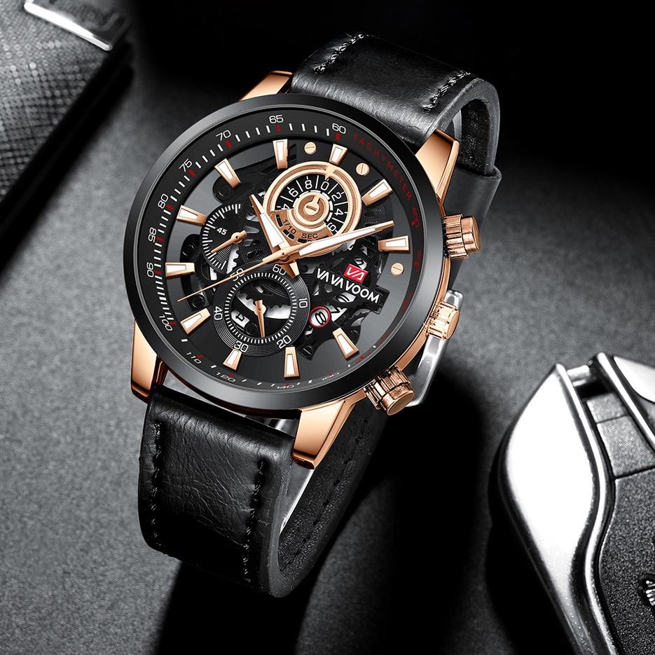 C18S am Tangan Pria Sporty Impor VAVA VOOM Original Tahan Air Fashion Business Auto Date Analog 2311