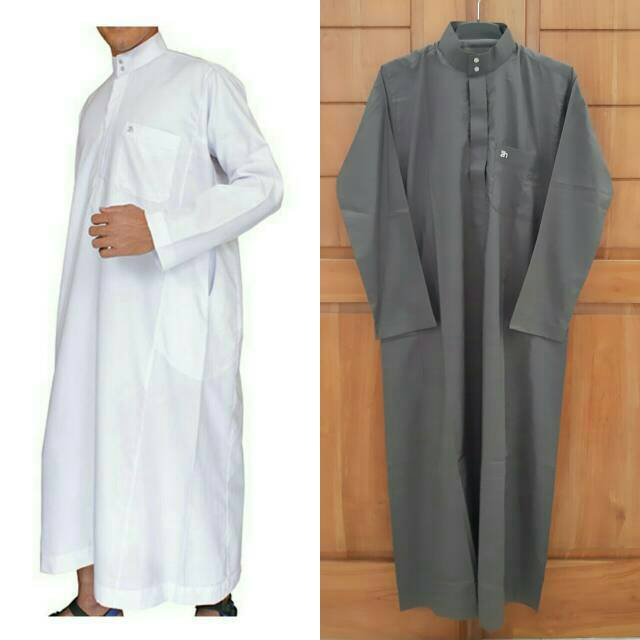 Gamis Jubah Pria Premium Abu Gelap Al Ham
