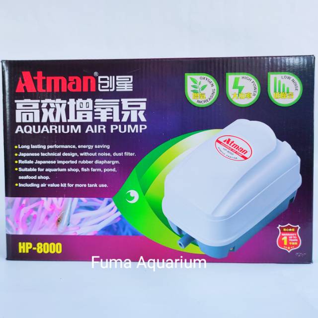 Atman HP-8000 Pompa Udara Hi Blow AirPump Aerator Gelembung Kolam Aquarium