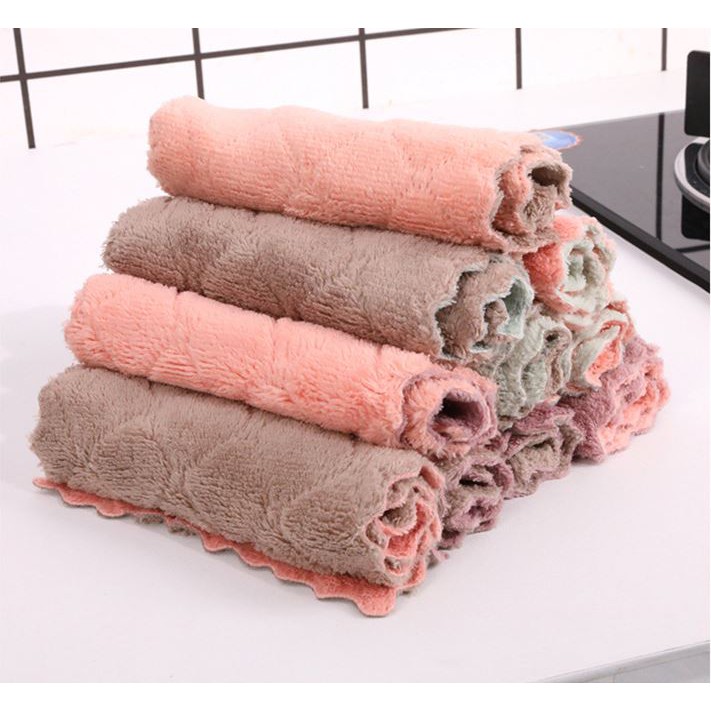 Kain Lap Piring Dapur Serbet Dapur Microfiber Coral Fleece