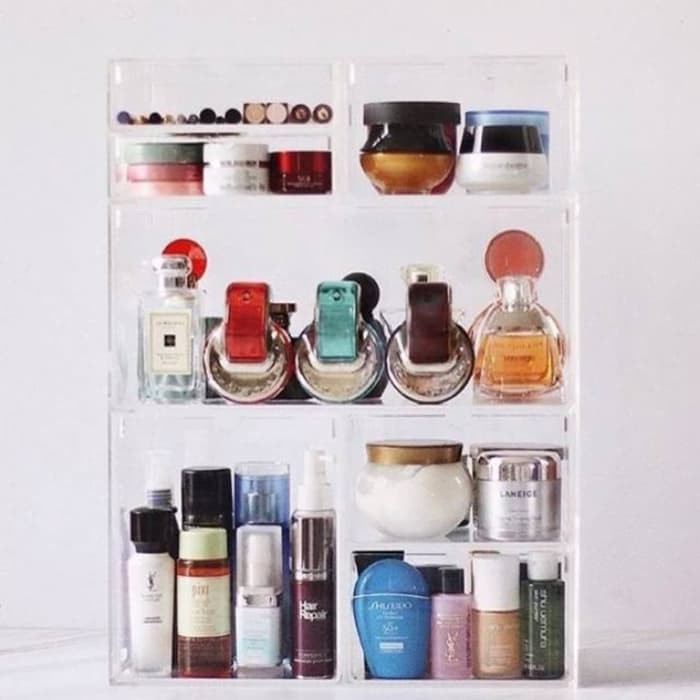 acrylic rak makeup jumbo 7laci , akrilik tempat kosmetik , acrylic