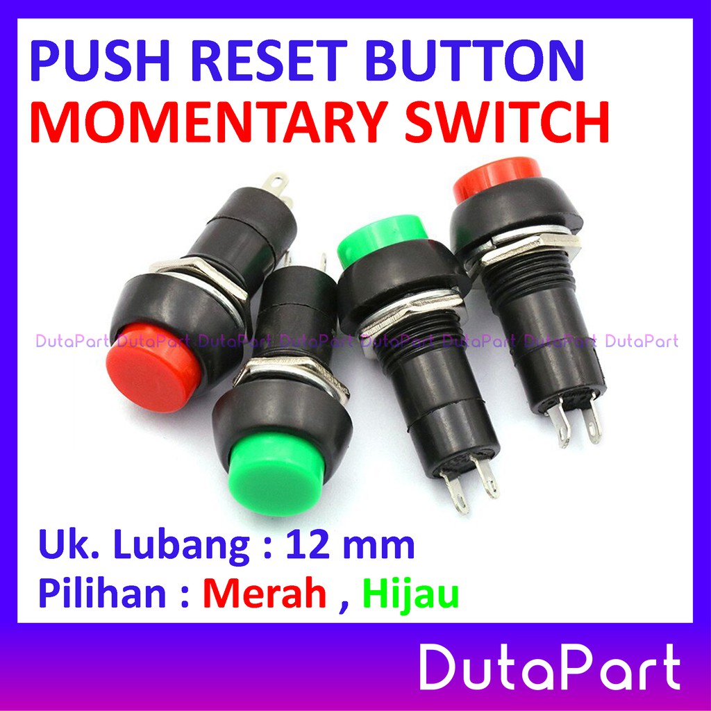 Push Reset Button Momentary Reset Switch Saklar PB-305B Kualitas Bagus