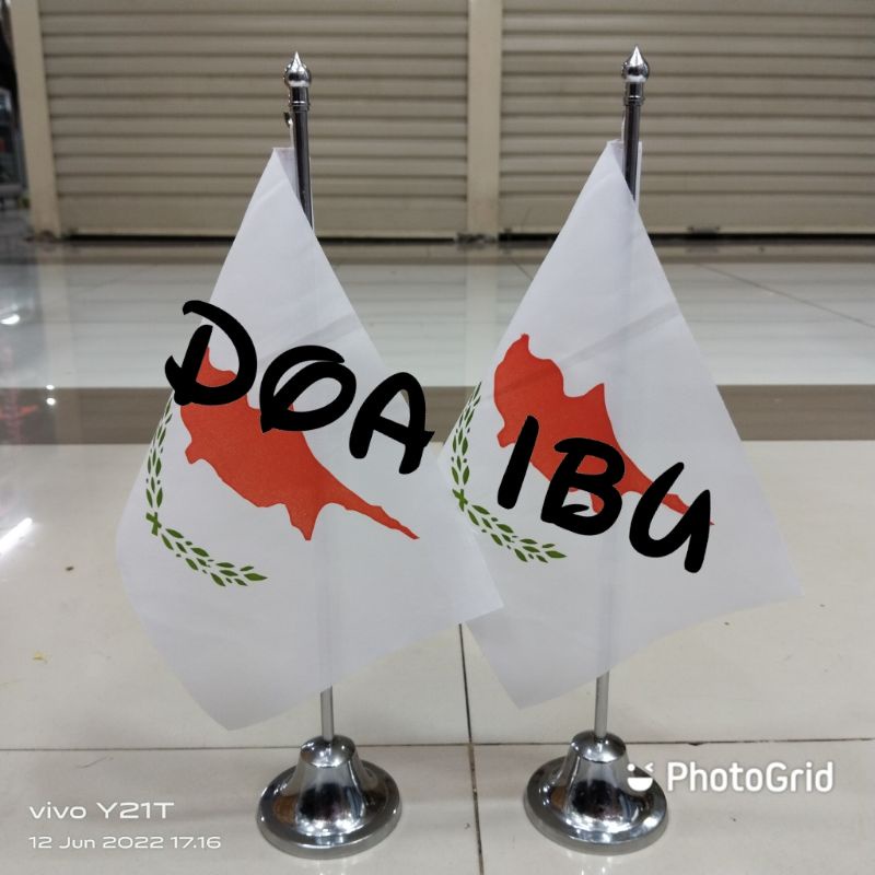

best seller tiang stenlis meja+bendera CYPRUS ready stock