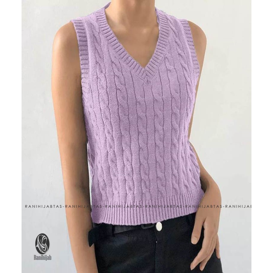 SWETER WANITA VEST ROMPI SWETER RAJUT WANITA KEKINIAN MOTIF CABLE SWETER WANITA MURAH