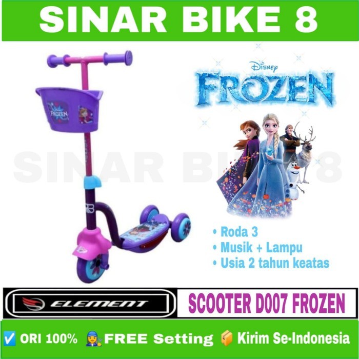 Skuter Anak ELEMENT RMB D007 FROZEN Scooter Edition Roda 3 Lampu Musik