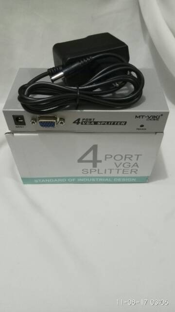 Converter VGA spliter splitter 4 port high Quality plus adaptor power