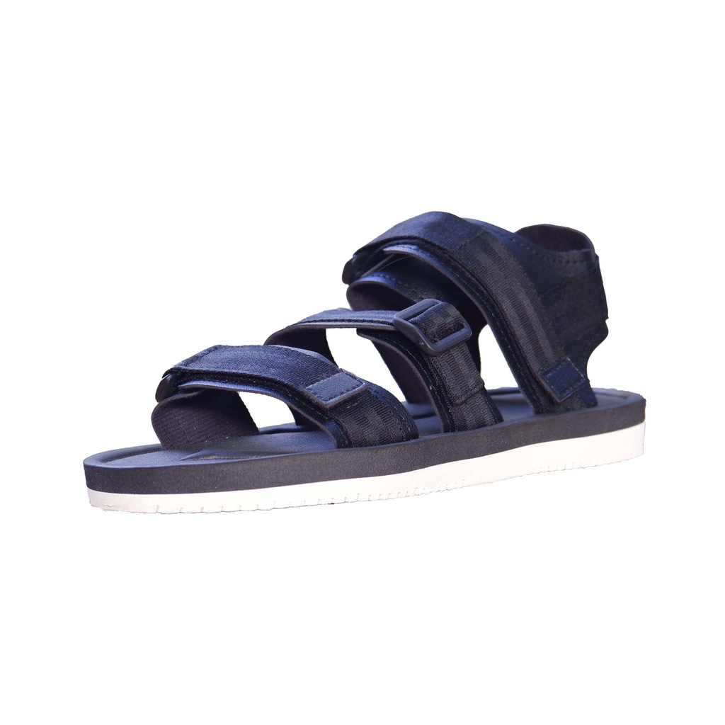 sandal pria casual volkerfootwear / three straft black