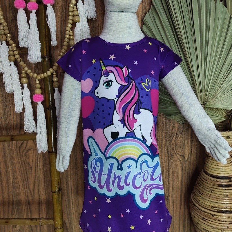 DRESS UNICORN, DRESS SCUBA PRINTING, HOMEDRESS,BAJU ANAK CEWEK,BAJU ANAK LUCU