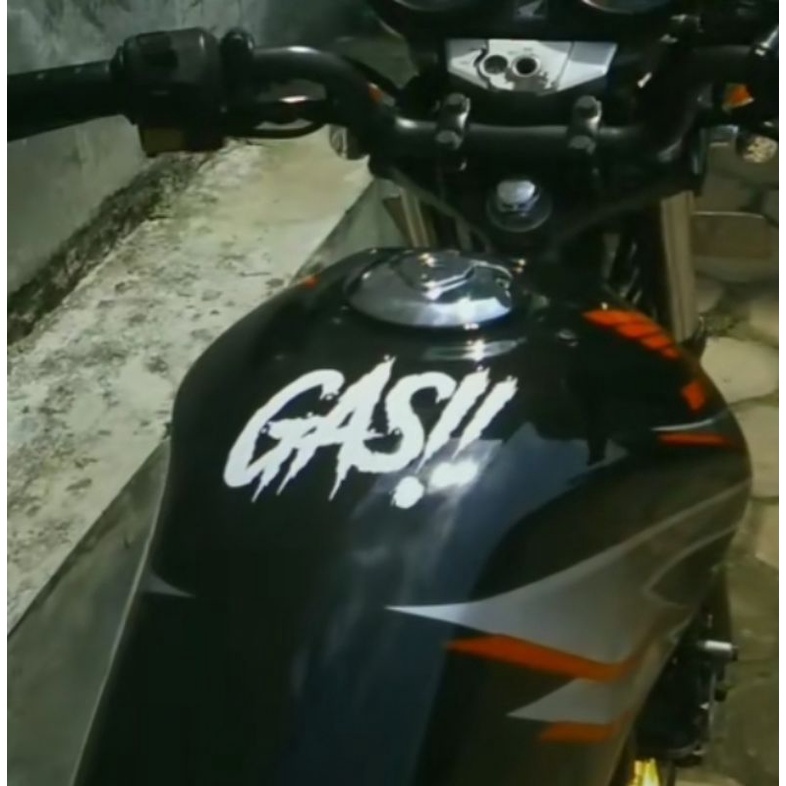 Sticker GAS!! sticker cutting gas sticker gass tangki cb gl mp tiger ukuran panjang 12cm tinggi 7cm