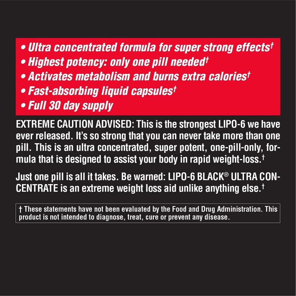 Nutrex Lipo 6 Black Ultra Concentrate 60 Capsules Fat Burner