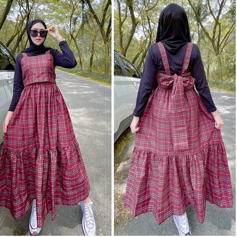 Terbagus.. SET PITA TARTAN / OVERALL PITA TARTAN
