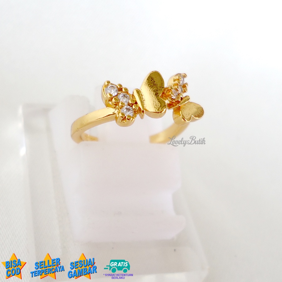 Cincin Anak Perempuan Xuping Motif Kupu Kupu Kecil Cincin Anak Balita Xuping - Lovelybutik