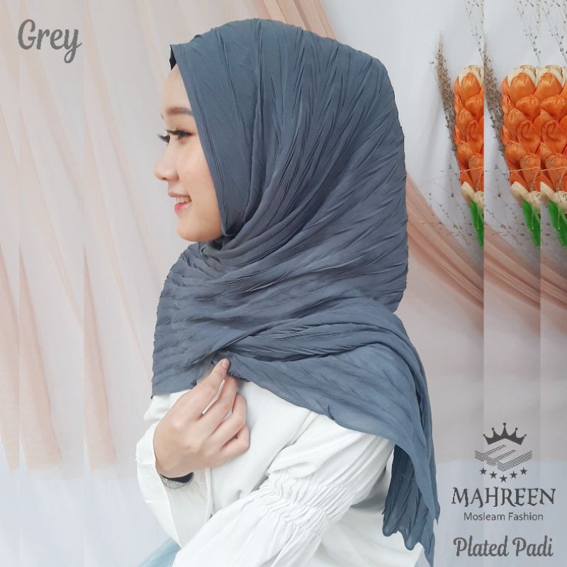 Tanpa Garis tengah pashmina plisket padi prisket padi  uk 180*75 zigzag ceruty babydoll