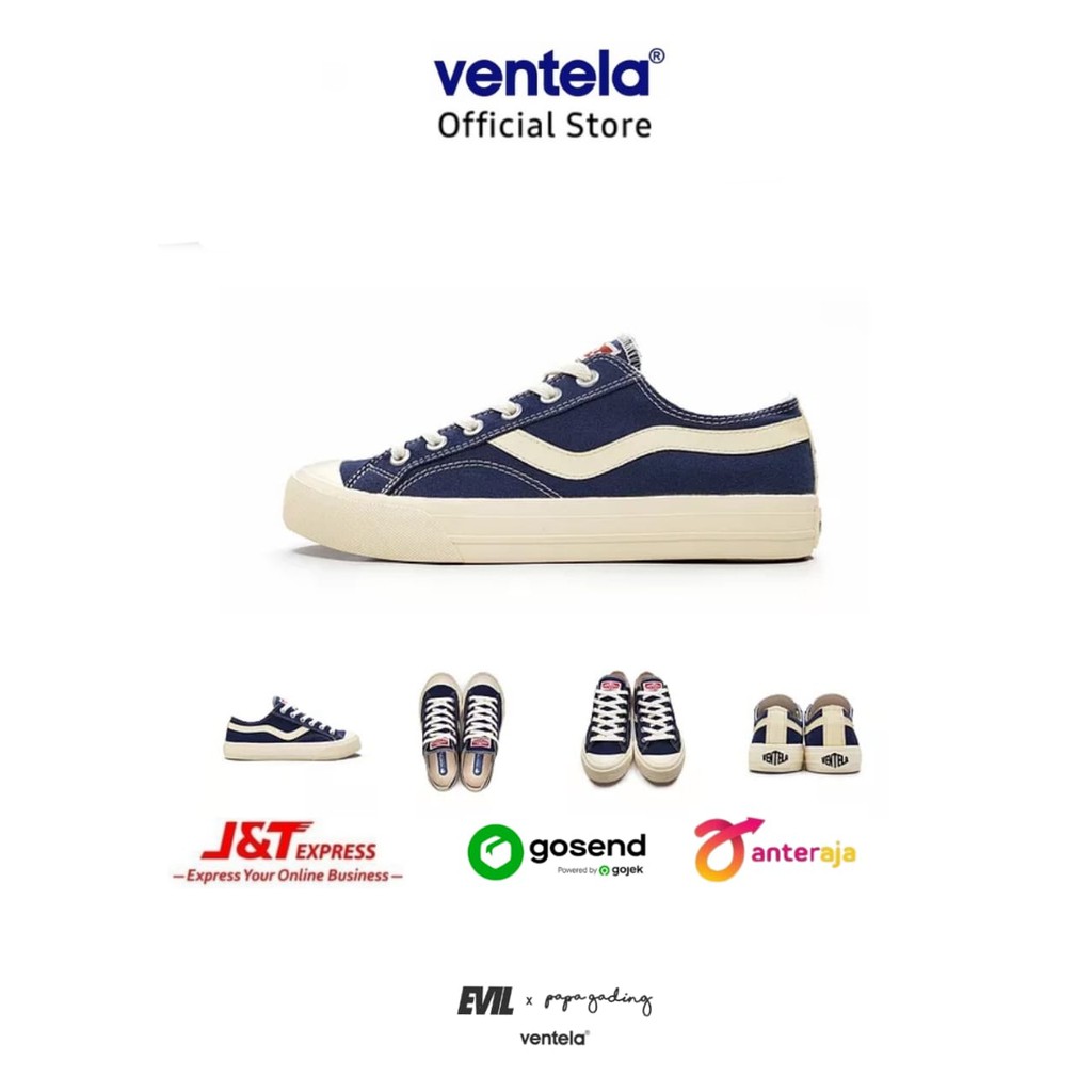 Sepatu Ventela Public Low Navy Sneakers Shoes Original Ventela