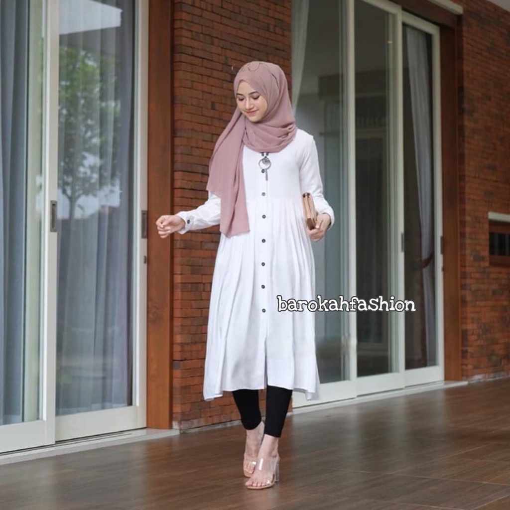 PRATIWI LONG TUNIK SHAKILA/ATASAN MUSLIM/BAHAN KATUN SHAKILA/BUSUI FRIENDLY