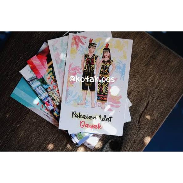 

PAKAIAN ADAT DAYAK KALIMANTAN BAJU TRADISIONAL KHAS KARTU POS POSTCARD