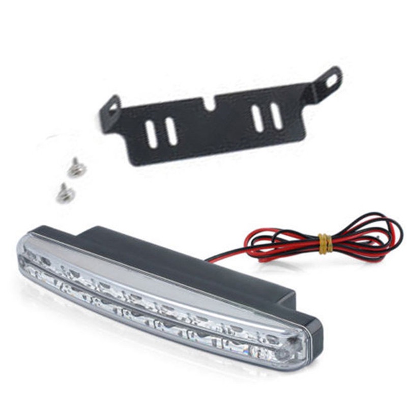 【Theredsunrisesiwy.id】Car Light 8 LED DRL Fog Driving Daylight Daytime Running White Lamp