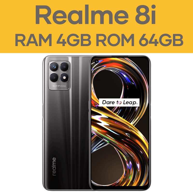 REALME 8i 4/64GB 6/128GB NEW GARANSI RESMI REALME SERVICE INDONESIA COD-8i 4/64 Black