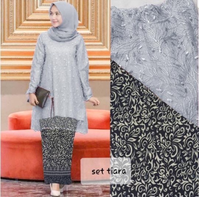 3Warna zr Set tiara / Set kebaya tunik modern / Tunik set brukat premium