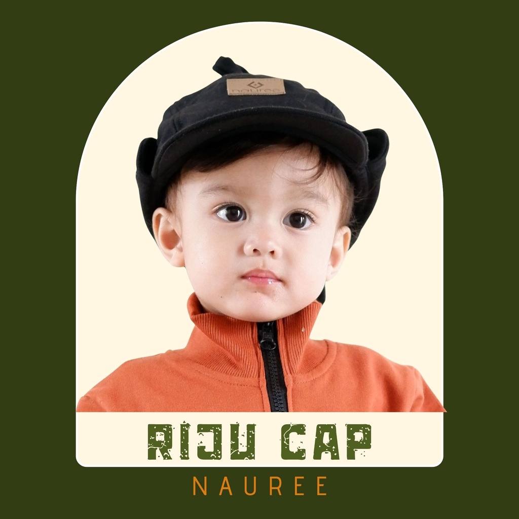 Nauree - Riju Cap Topi Tali Camper Hat Unisex Untuk Anak Perempuan Laki Laki Usia 1 2 3 4 5 6 Tahun Polos Bahan Tebal Jahitan Rapih Melindungi Agar Tidak Kedingin Nyaman Penutup Telinga