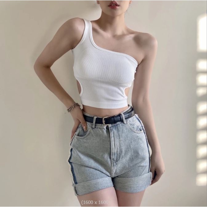 BV.ID BR627 BRA TANKTOP SATU SHOULDER WANITA CROP KAMISOL KOREAN