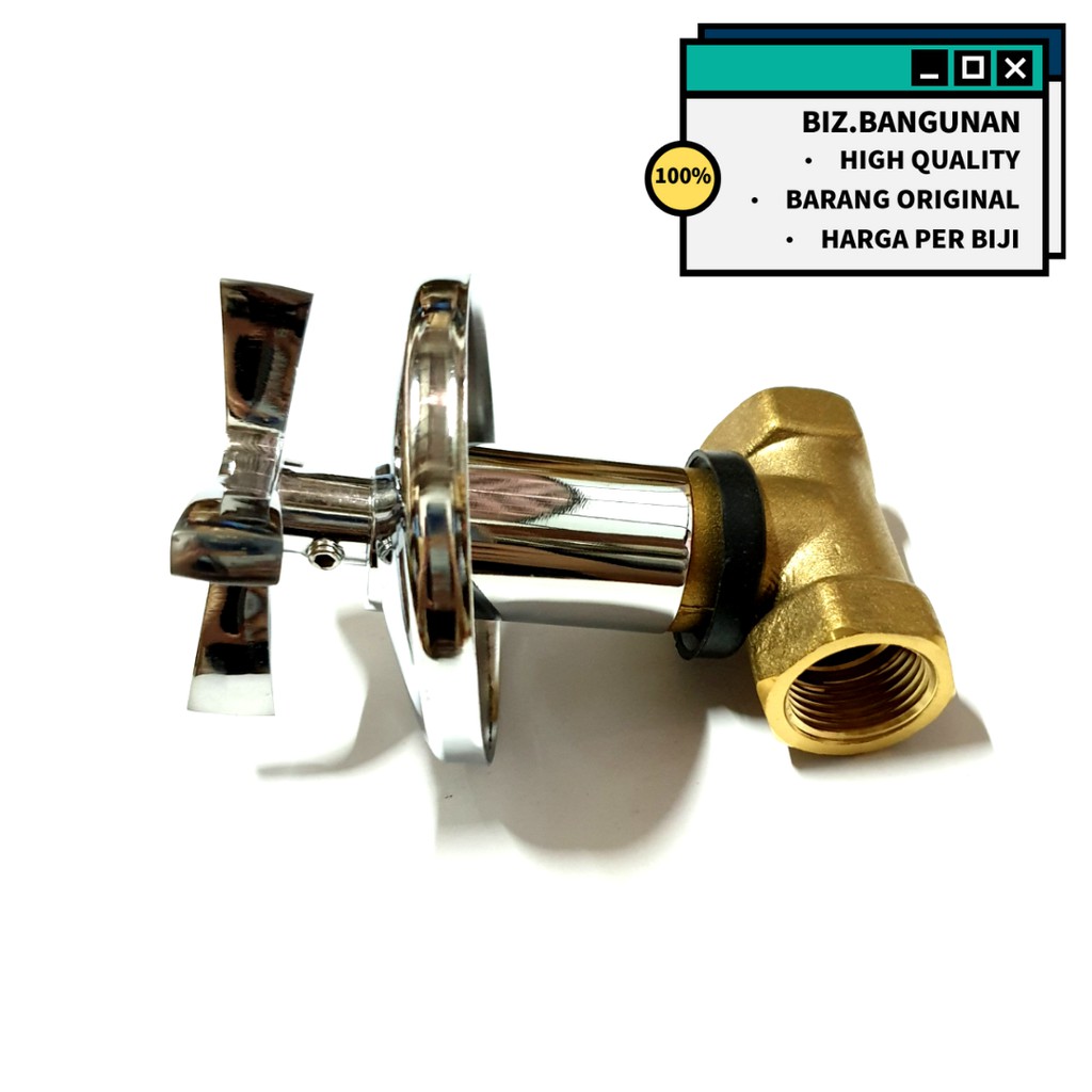 STOP KRAN TANAM KUNINGAN SOBAR 1/2&quot; INCH - SHOWER TANAM KERAN AIR