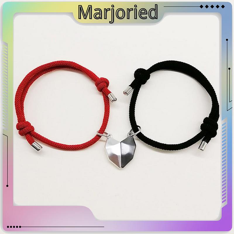 2 Pcs Gelang Couple Magnet Mahnet Hitam Dan Putih Cinta Batu Persahabatan Aksesoris-MJD