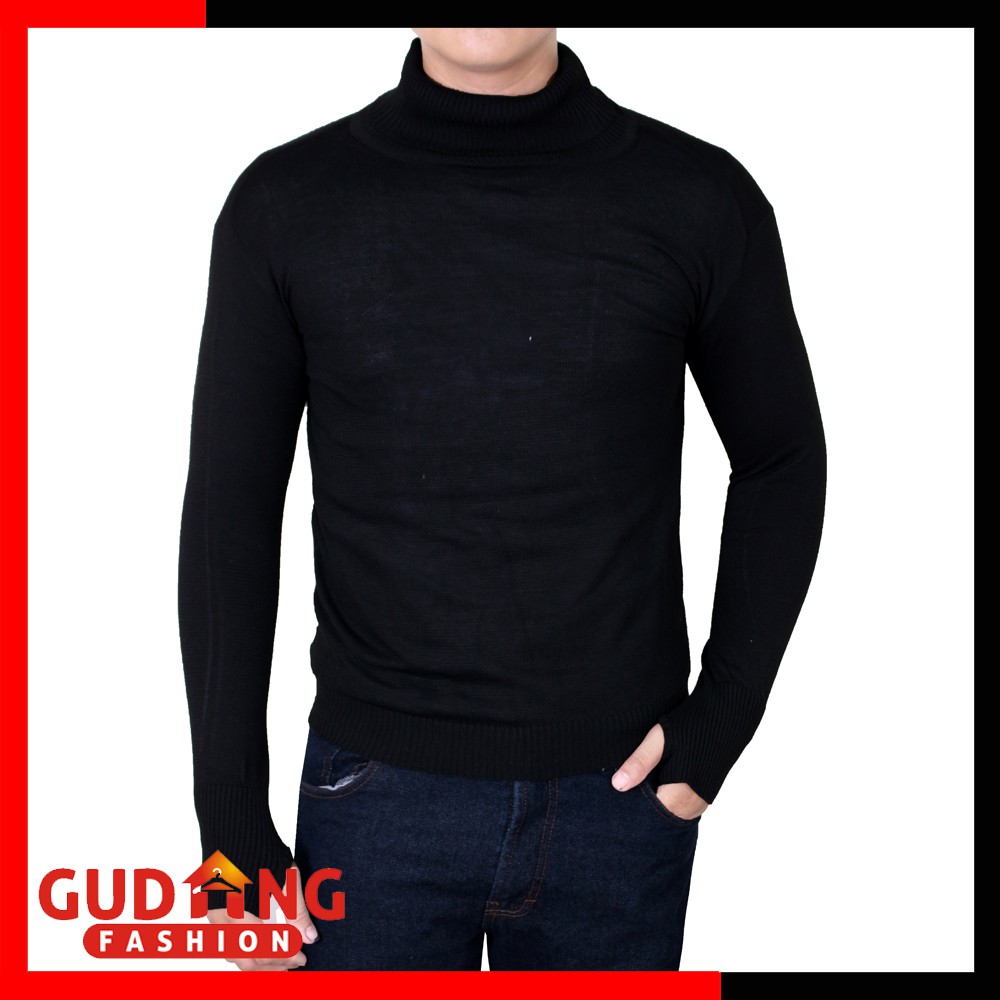 Sweater Pria Casual Rajut Hitam – SWE 1002