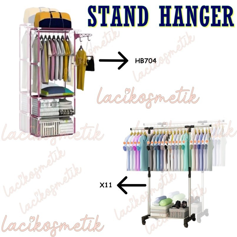 ✨LACIKOSME✨ RAK GANTUNG SERBAGUNA - X11 STAND HANGER HB704 RAK LEMARI SERBAGUNA SQUARE TANPA COVER